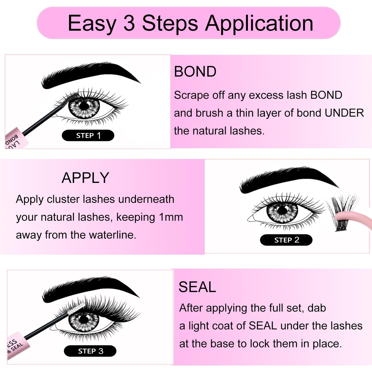 Lash Bond and Seal Mascara for Long Lasting Waterproof Eyelash Extensions - 5ml+5ml